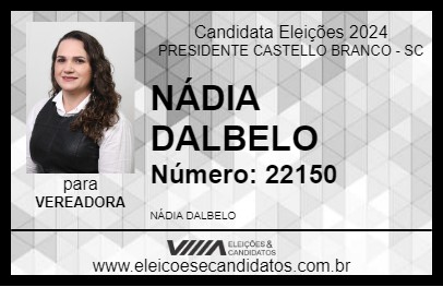 Candidato NÁDIA DALBELO 2024 - PRESIDENTE CASTELLO BRANCO - Eleições