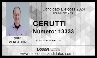 Candidato CERUTTI 2024 - IPUMIRIM - Eleições