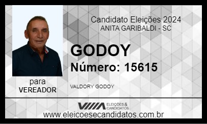 Candidato GODOY 2024 - ANITA GARIBALDI - Eleições