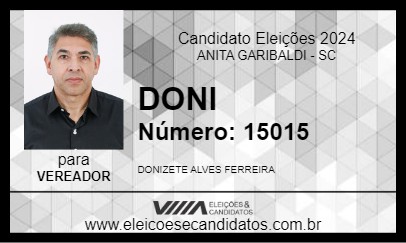 Candidato DONI  2024 - ANITA GARIBALDI - Eleições