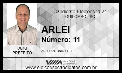 Candidato ARLEI 2024 - QUILOMBO - Eleições