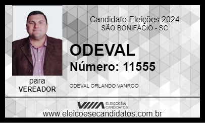 Candidato ODEVAL 2024 - SÃO BONIFÁCIO - Eleições