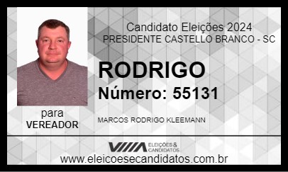 Candidato RODRIGO 2024 - PRESIDENTE CASTELLO BRANCO - Eleições