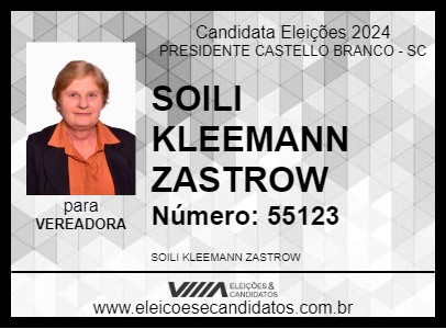 Candidato SOILI KLEEMANN ZASTROW 2024 - PRESIDENTE CASTELLO BRANCO - Eleições