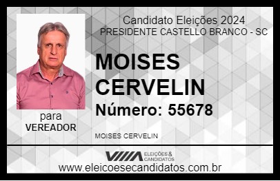 Candidato MOISES CERVELIN 2024 - PRESIDENTE CASTELLO BRANCO - Eleições