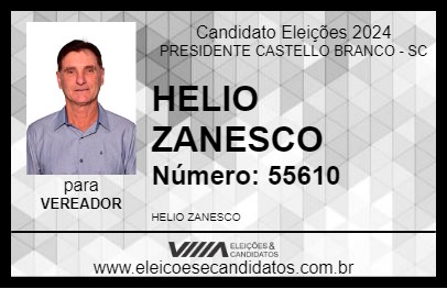 Candidato HELIO ZANESCO 2024 - PRESIDENTE CASTELLO BRANCO - Eleições