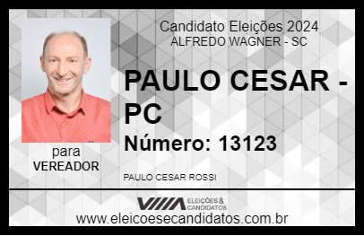 Candidato PAULO CESAR - PC 2024 - ALFREDO WAGNER - Eleições