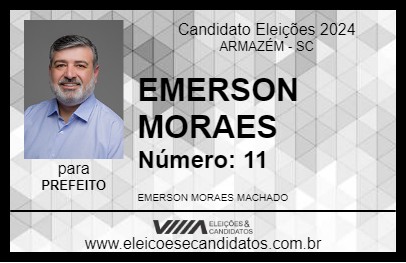 Candidato EMERSON MORAES 2024 - ARMAZÉM - Eleições