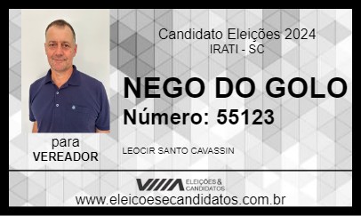 Candidato NEGO DO GOLO 2024 - IRATI - Eleições