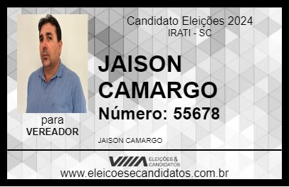 Candidato JAISON CAMARGO 2024 - IRATI - Eleições