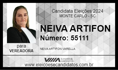 Candidato NEIVA ARTIFON 2024 - MONTE CARLO - Eleições