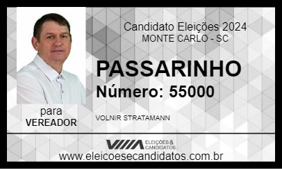 Candidato PASSARINHO 2024 - MONTE CARLO - Eleições