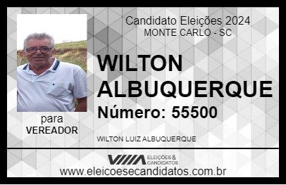 Candidato WILTON ALBUQUERQUE 2024 - MONTE CARLO - Eleições