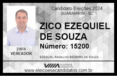 Candidato ZICO EZEQUIEL DE SOUZA 2024 - GUARAMIRIM - Eleições