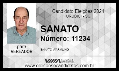 Candidato SANATO 2024 - URUBICI - Eleições