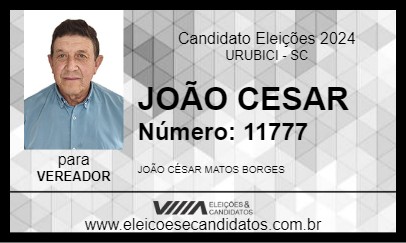 Candidato JOÃO CESAR 2024 - URUBICI - Eleições