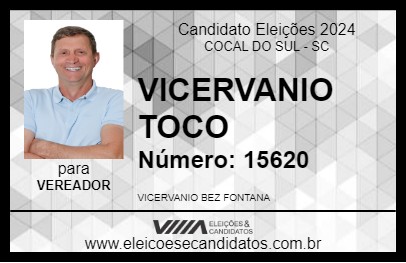 Candidato VICERVANIO TOCO 2024 - COCAL DO SUL - Eleições