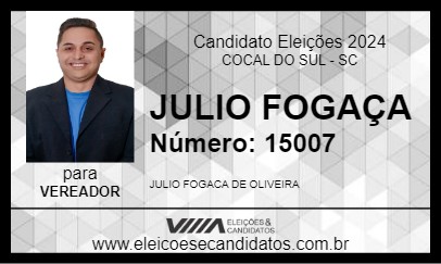 Candidato JULIO FOGAÇA 2024 - COCAL DO SUL - Eleições