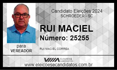 Candidato RUI MACIEL 2024 - SCHROEDER - Eleições