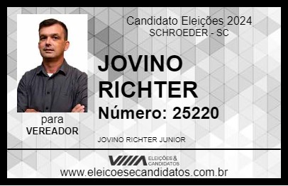 Candidato JOVINO RICHTER 2024 - SCHROEDER - Eleições