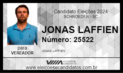 Candidato JONAS LAFFIEN 2024 - SCHROEDER - Eleições