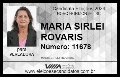 Candidato MARIA SIRLEI ROVARIS 2024 - NOVO HORIZONTE - Eleições