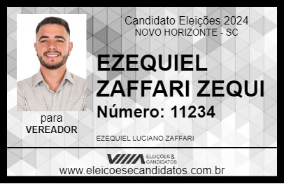 Candidato EZEQUIEL ZAFFARI     ZEQUI 2024 - NOVO HORIZONTE - Eleições