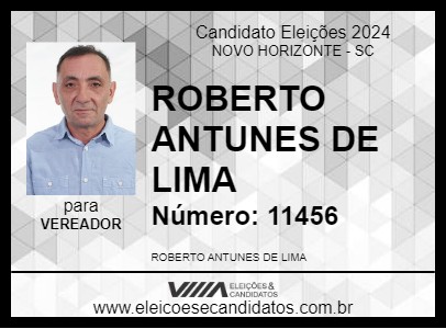 Candidato ROBERTO ANTUNES DE LIMA 2024 - NOVO HORIZONTE - Eleições