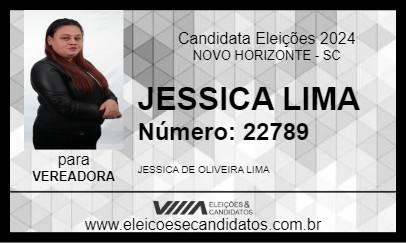 Candidato JESSICA LIMA 2024 - NOVO HORIZONTE - Eleições