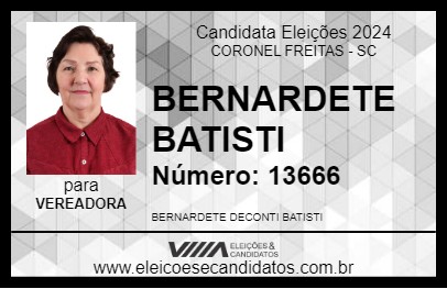 Candidato BERNARDETE BATISTI  2024 - CORONEL FREITAS - Eleições