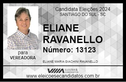 Candidato ELIANE RAVANELLO 2024 - SANTIAGO DO SUL - Eleições