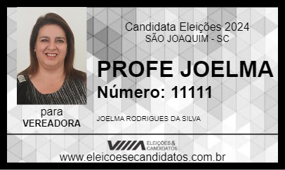 Candidato PROFE JOELMA 2024 - SÃO JOAQUIM - Eleições