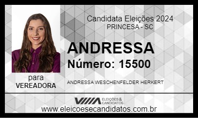 Candidato ANDRESSA 2024 - PRINCESA - Eleições