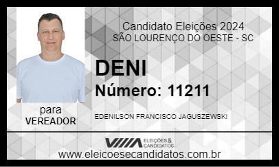 Candidato DENI 2024 - SÃO LOURENÇO DO OESTE - Eleições