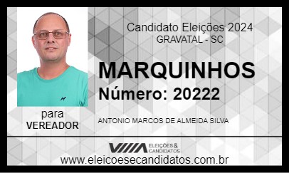 Candidato MARQUINHOS 2024 - GRAVATAL - Eleições