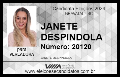 Candidato JANETE DESPINDOLA 2024 - GRAVATAL - Eleições