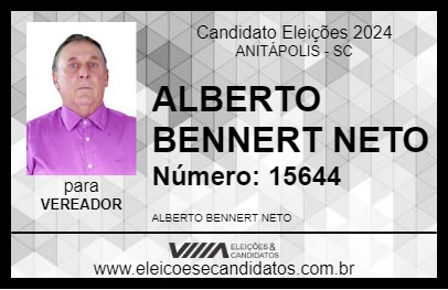 Candidato ALBERTO BENNERT NETO 2024 - ANITÁPOLIS - Eleições