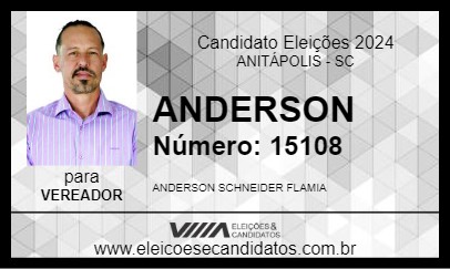 Candidato ANDERSON FLAMIA 2024 - ANITÁPOLIS - Eleições