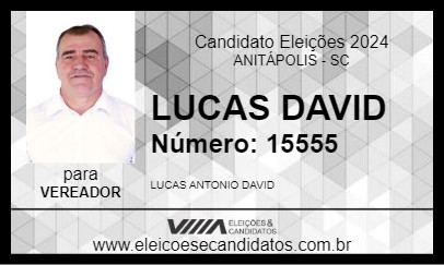 Candidato LUCAS DAVID 2024 - ANITÁPOLIS - Eleições