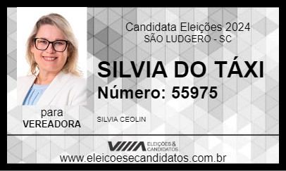 Candidato SILVIA DO TÁXI 2024 - SÃO LUDGERO - Eleições