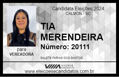 Candidato TIA MERENDEIRA 2024 - CALMON - Eleições