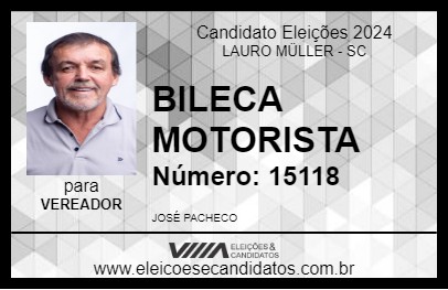 Candidato BILECA MOTORISTA 2024 - LAURO MÜLLER - Eleições