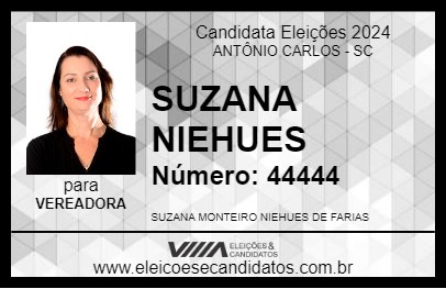 Candidato SUZANA NIEHUES 2024 - ANTÔNIO CARLOS - Eleições