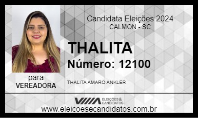 Candidato THALITA 2024 - CALMON - Eleições