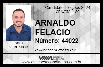 Candidato ARNALDO FELACIO 2024 - GRAVATAL - Eleições