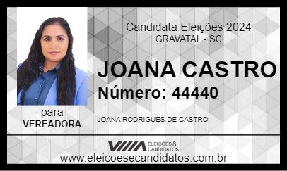 Candidato JOANA CASTRO 2024 - GRAVATAL - Eleições