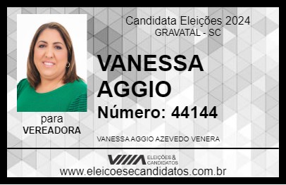 Candidato VANESSA AGGIO 2024 - GRAVATAL - Eleições