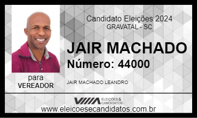 Candidato JAIR MACHADO 2024 - GRAVATAL - Eleições