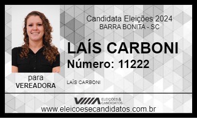 Candidato LAÍS CARBONI 2024 - BARRA BONITA - Eleições