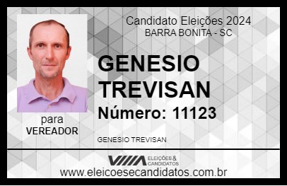 Candidato GENESIO TREVISAN 2024 - BARRA BONITA - Eleições